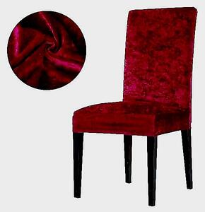 Set 6 huse pentru scaune, elastice si catifelate, culoare Bordo