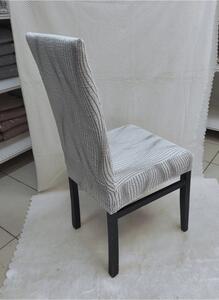 Set 6 huse elastice pentru scaune, model Jacquard Alb in dungi