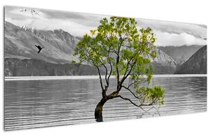 Tablou copacului în mijlocul lacului (120x50 cm)