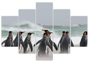 Tablou pinguini în ocean (150x105 cm)
