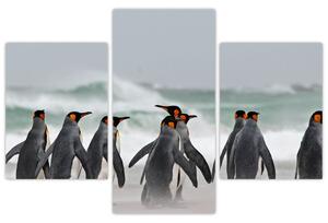 Tablou pinguini în ocean (90x60 cm)