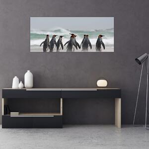 Tablou pinguini în ocean (120x50 cm)