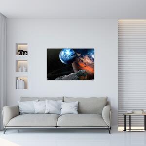 Tablou planetei în cosmos (90x60 cm)