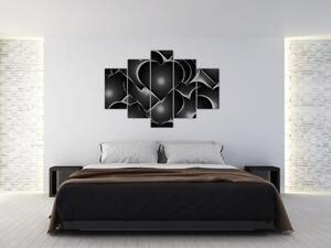 Tablou cu inimile alb - negre (150x105 cm)