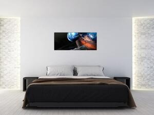 Tablou planetei în cosmos (120x50 cm)