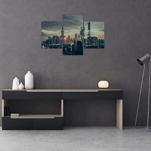 Tablou cu orașul în amurg (90x60 cm)