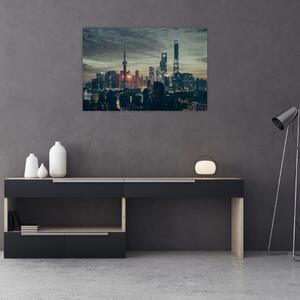 Tablou cu orașul în amurg (90x60 cm)