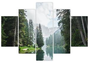 Tablou lacului în pădure (150x105 cm)