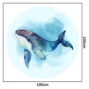 PIPPER. Autocolant circular de perete „Balena” mărimea: 100cm