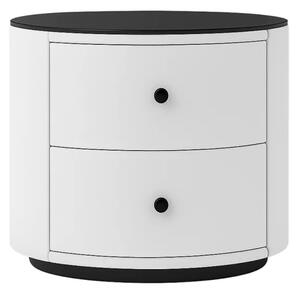 Noptieră Modernă Multifuncțională cu Încărcare Wireless, Iluminare LED și Sistem de Securitate cu Amprentă-WHITE