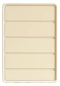 Comodă din MDF și piele PU – 5 sertare, 55x40x101 cm-White