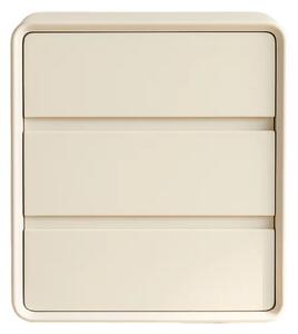 Comodă din MDF și piele PU – 3 sertare, 55x40x61 cm-White