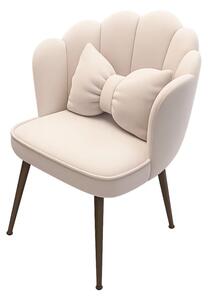 Scaun PEARL - elegant cu design curbat, tapițat cu material textil și picioare din fier