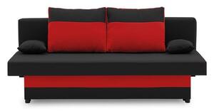 SONY canapea pat, țesătură normală, umplere spumă, culoare - negru / roșu