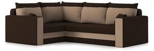 MANALI canapea colțar extensibil, țesătură normală, umplere spumă, stânga, culoare - maro / cappuccino