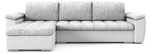 VEGAS canapea colțar extensibil, 250x160 cm, stânga, culoare - gri / alb