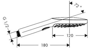 Para de dus Hansgrohe, Raindance Select E 120, cu 3 jeturi, crom