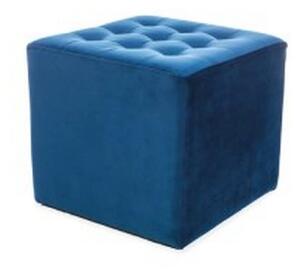 Taburet LORI, stofa catifelata albastru inchis - Bluvel 86, 39x39x34 c