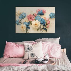 DUBLEZ | Tablou cu flori în culori pastelate
