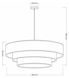 Brilagi - Lustră suspendată pe cablu LUNETA 3xE27/60W/230V, diam. 80 cm, crem/auriu