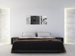 Tablou cu arhitectura alb neagră (120x50 cm)
