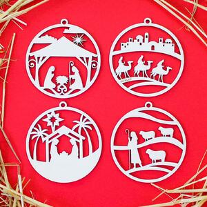 DUBLEZ | Globuri de Crăciun Betleem - Set (4 buc)