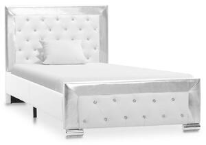 Cadru de pat, alb, 90 x 200 cm, piele ecologică