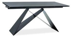 Masa extensibila WESTIN I, negru, sticla securizata/metal, 160/240x90x