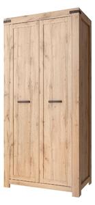 Dulap MORTIZ, stejar wotan, PAL laminat, cu 2 usi, 104x40x220 cm
