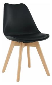 Scaun BALI 2 NEW, negru/fag, piele ecologica/plastic/lemn, 48x56x81 cm