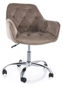 Scaun birou Q-190, bej inchis - Bluvel 40/crom, stofa catifelata/metal