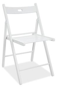 Scaun pliant SMART ll, alb, lemn, 43x40x78 cm