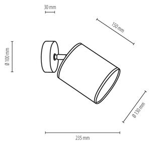 Spot-Light 56744174 - Aplică de perete cu spot APRILLIA 1xE27/25W/230V, stejar alb