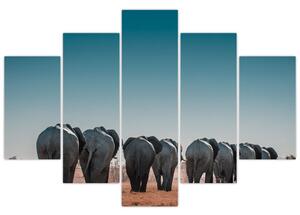 Tablou - Plecarea elefanților (150x105 cm)