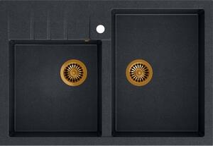 Quadron Bill chiuveta graniteq 90x62 cm negru HCQB9062U8_PVDC1