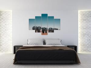 Tablou - Plecarea elefanților (150x105 cm)