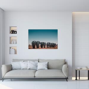 Tablou - Plecarea elefanților (90x60 cm)