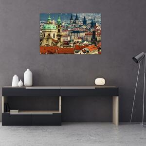 Tablou - Panorama din Praga (90x60 cm)