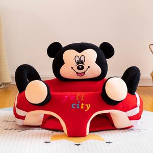 Fotoliu din plus pentru bebelusi cu spatar si arcada, Mickey Mouse, 53 cm, Rosu, FPS-48