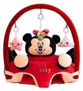 Fotoliu din plus pentru bebelusi cu spatar si arcada, Minnie Mouse, 53 cm, Rosu, FPS-54