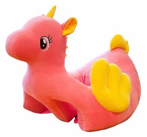 Fotoliu din plus pentru bebelusi cu spatar si suport de picioare, Unicorn, 50 cm, FPS-23-roz