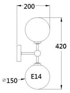 Light Prestige Dorado lampă de perete 2x40 W alb-negru LP-002/2WBK