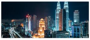 Tablou - Noaptea în Kuala Lumpur (120x50 cm)