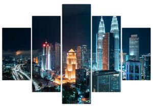 Tablou - Noaptea în Kuala Lumpur (150x105 cm)