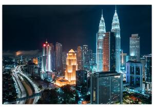 Tablou - Noaptea în Kuala Lumpur (90x60 cm)