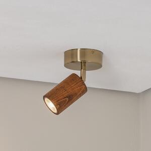 Lucea Spot de plafon Legno, maro / culoarea alamei, înălțime 18 cm, lemn, reglabil, Lemn, Camera de zi / sufragerie, Lemn