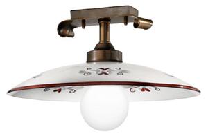 Cremasco Bassano plafonieră, detalii maro, reglabil, Bronz / Alamă Veche, Hol, Metal, Casă de țară / Rustic