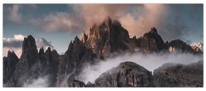 Tablou - Dolomiți Italieni ascunși în ceață (120x50 cm)
