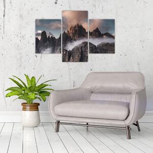 Tablou - Dolomiți Italieni ascunși în ceață (90x60 cm)