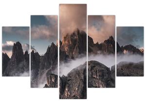 Tablou - Dolomiți Italieni ascunși în ceață (150x105 cm)